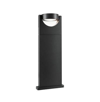 Zwarte aluminium buitenlamp met ronde LED en modern ontwerp voor tuin en terras