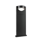 Black aluminium outdoor light with round LED lamp and modern design for garden and terrace