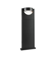 Schwarze Aluminium-Außenleuchte mit rundem LED-Licht und modernem Design für Garten und Terrasse