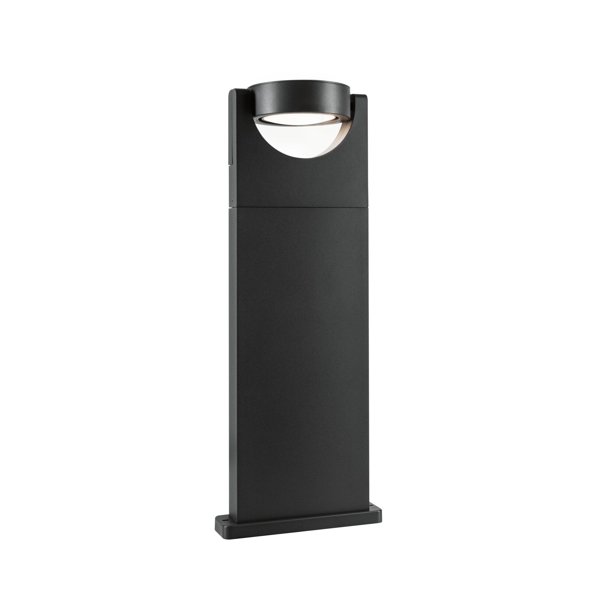 Schwarze Aluminium-Außenleuchte mit rundem LED-Licht und modernem Design für Garten und Terrasse
