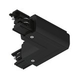 Connecteur d'angle noir en plastique pour système de rails avec fixation par vis