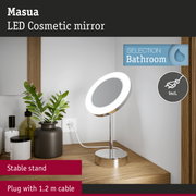 Masua LED cosmetic mirror with stable stand and 1.2 m cable for bathroom lighting