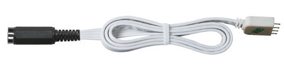 Hvidt forbindelseskabel med sort stik og 3-polet connector til LED-belysningssystemer