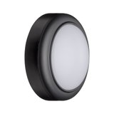 Round LED ceiling light with black housing and white diffuser for modern indoor lighting
