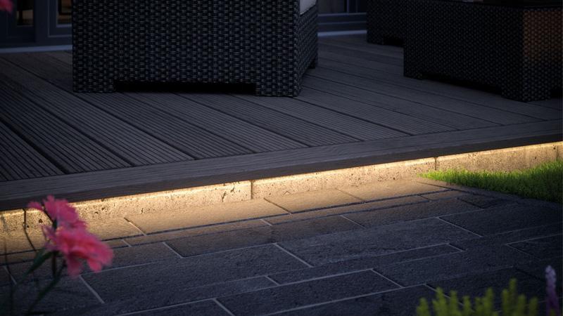 LED-Strips erzeugen spannende Lichteffekte im Außenbereich. LED-Strips für den Außenbereich von Paulmann