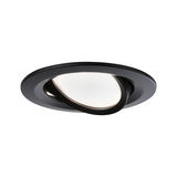 Black recessed spotlight with adjustable white plastic diffuser for versatile LED lighting solutions