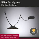 Schwarzes ULine Gurt-System Starter-Set Cone mit warmweißem Licht und flexiblen Kabeln für Beleuchtung
