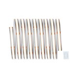 Flexible LED light strip with warm white light and silver base for versatile lighting applications