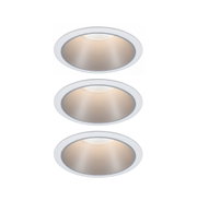 Rundes LED-Einbaustrahler mit weißem Rahmen und warmweißem Licht für moderne Innenbeleuchtung