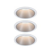 Round LED recessed spotlight with white frame and warm white light for modern indoor lighting