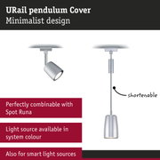 URail silver pendant light with minimalist design and shorten cable for adjustable modern lighting