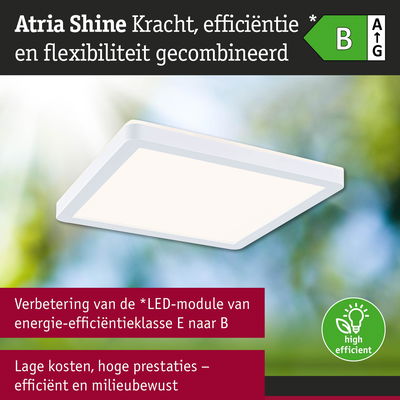 Witte vierkante LED-plafondlamp met hoge energie-efficiëntieklasse B voor milieuvriendelijke verlichting