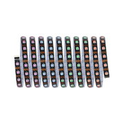 Multicolour LED light strips on black circuit board, flexible for versatile lighting applications