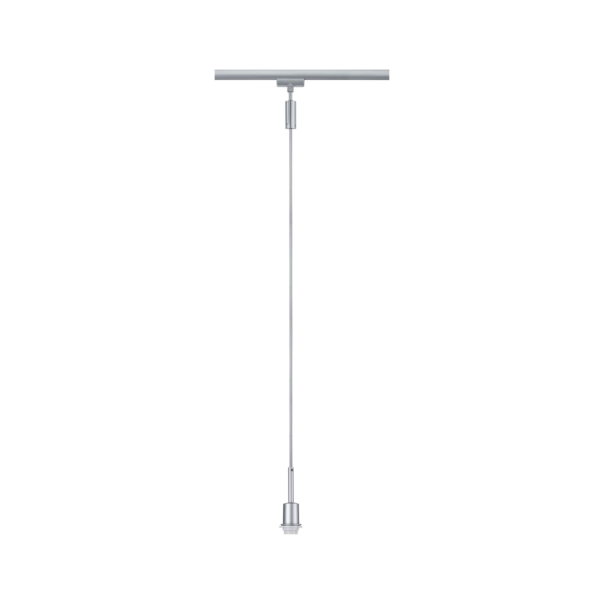 Silberner Metallpendel mit Kabel und Halterung für moderne LED-Schienenbeleuchtung