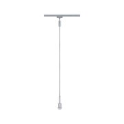 Silberner Metallpendel mit Kabel und Halterung für moderne LED-Schienenbeleuchtung