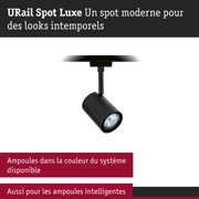 Spot moderne URail Spot Luxe noir en métal pour éclairage LED flexible
