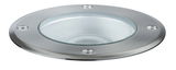 Spot LED encastré rond en acier inoxydable brossé avec couverture en verre pour éclairage au sol