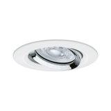 Round white recessed light with adjustable chrome reflector for modern LED lighting