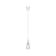 Suspension blanche minimaliste avec ampoule claire pour intérieurs modernes et éclairage LED