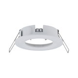 Spot encastré rond blanc en plastique avec ressorts métalliques pour montage au plafond, compatible LED