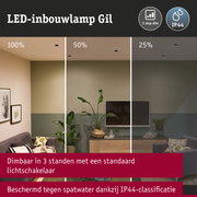 LED-inbouwlamp Gil dimbaar in 3 standen met IP44 spatwaterbescherming aan plafond in woonkamer