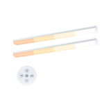 Twee witte LED-onderbouwlampen met afstandsbediening voor dimbaar warm wit licht thuis