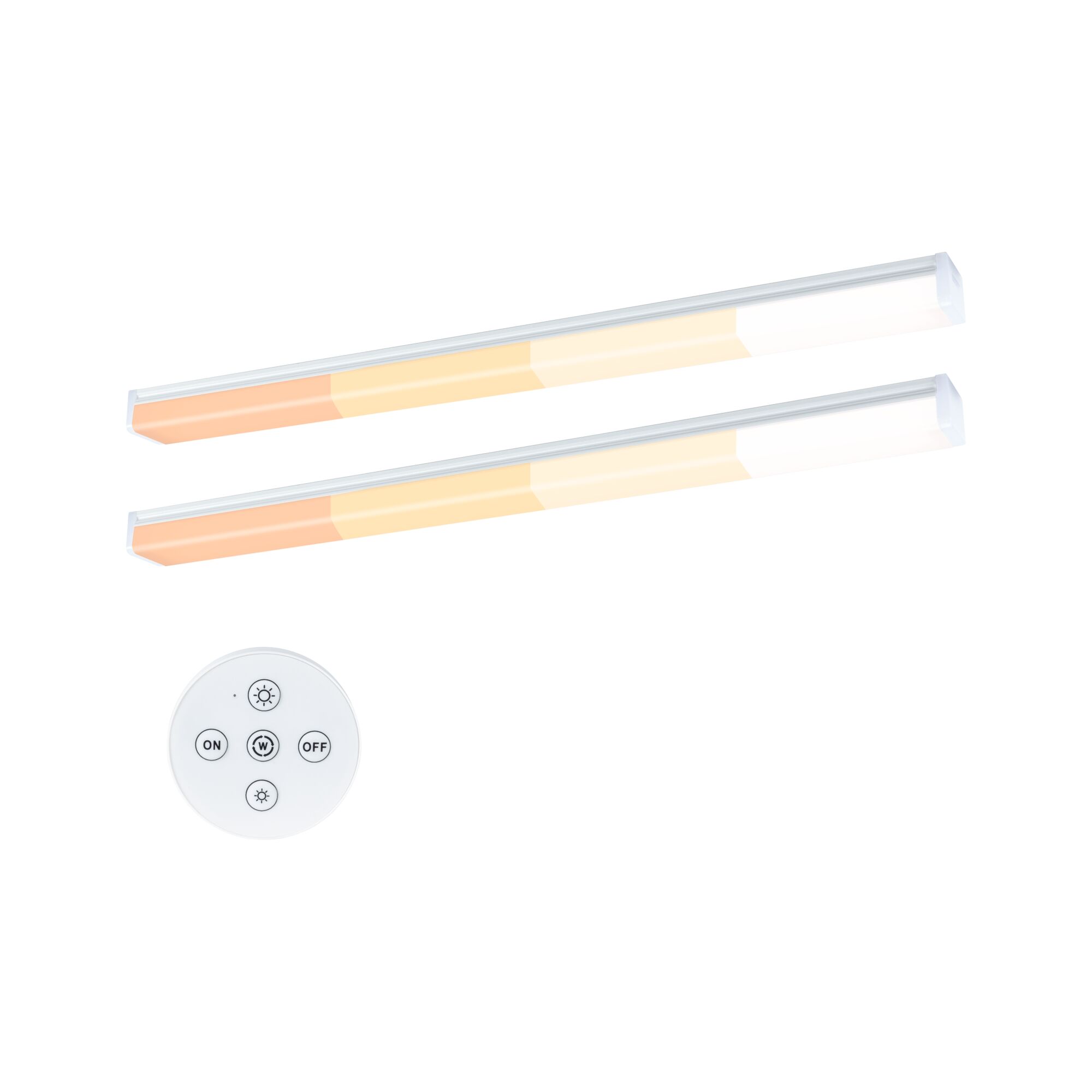 LED Under-cabinet luminaire Barreo 2x3,3W 300x22mm 2x300lm 230/24V White Two white LED under-cabinet lights with remote for dimmable warm white lighting in home