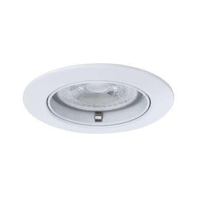 Ronde witte metalen inbouwspot met helder glas en LED-technologie voor moderne verlichting