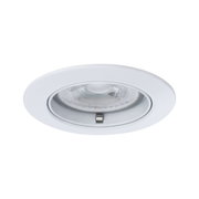 Rund weiße Einbauleuchte aus Metall mit klarem Glas und LED-Technik für moderne Raumbeleuchtung