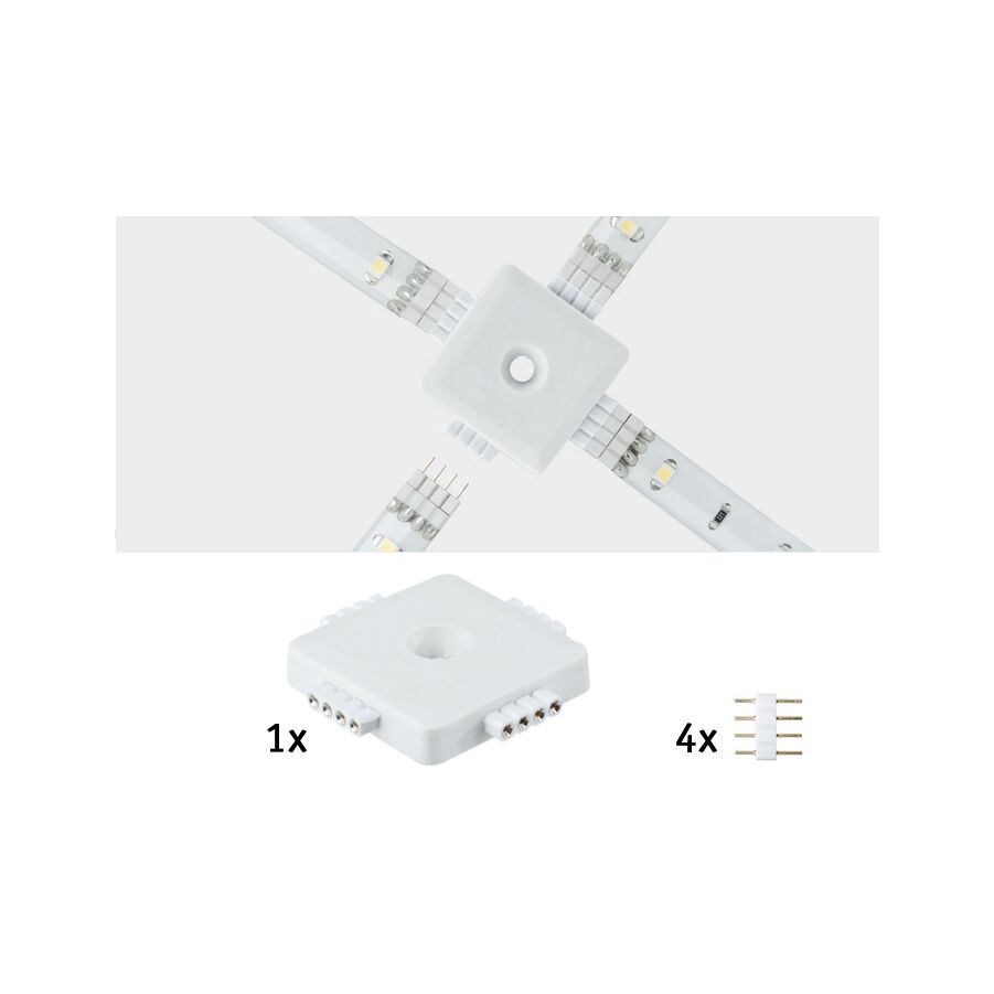 YourLED Connector X-Stück X-Connector 33x33mm max. 60W White