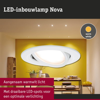 LED-inbouwlamp Nova met warmwit licht en draaibare LED-spots voor optimale verlichting