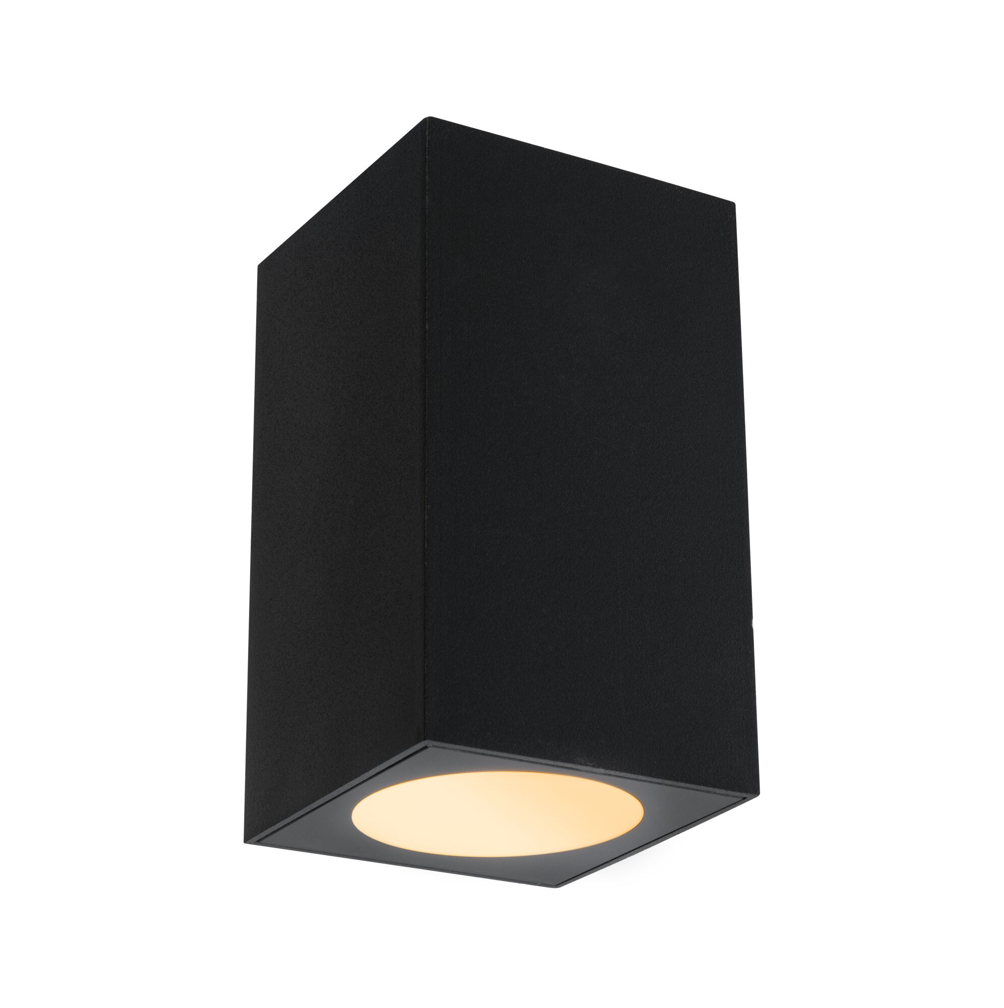 Plafonnier LED carré noir en métal avec lumière blanche chaude pour éclairage intérieur moderne