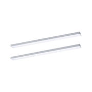 Deux bandes LED fines en aluminium argenté avec diffuseur blanc pour un éclairage intérieur moderne