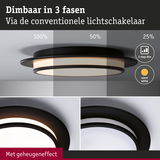 Zwart dimbare plafondlamp in drie stappen met warm wit licht via conventionele schakelaar