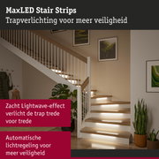 Moderne witte MaxLED Stair Strips trapverlichting voor meer veiligheid en zichtbaarheid binnenshuis