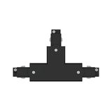 Schwarzer T-förmiger Verbinder aus Kunststoff mit Schrauben für Stromschienenbeleuchtung