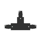 Schwarzer T-förmiger Verbinder aus Kunststoff mit Schrauben für Stromschienenbeleuchtung