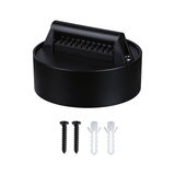 Black round plastic wall mount with screws and plugs for LED light installation