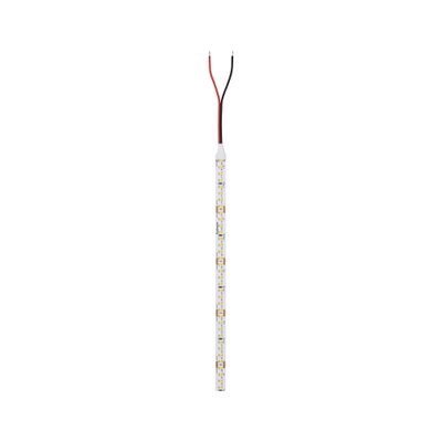 LED strip with white LEDs and red and black wires for flexible lighting solutions