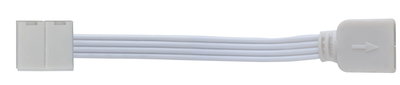 White LED connector cable with flat plug and arrow marking for lighting systems