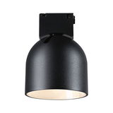Spot en métal noir de forme ronde avec lumière blanche pour éclairage intérieur moderne