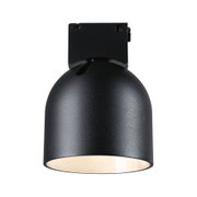 Black metal spotlight with round shape and white light for modern indoor lighting