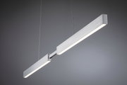Suspension LED moderne en aluminium brossé argenté pour un éclairage intérieur élégant