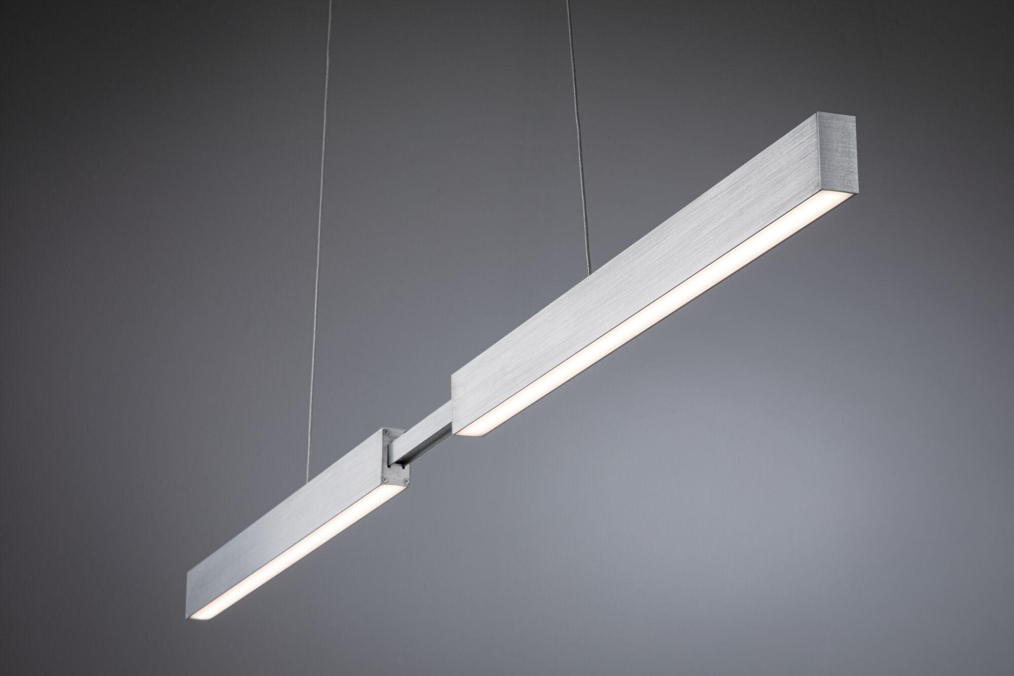 Suspension LED moderne en aluminium brossé argenté pour un éclairage intérieur élégant