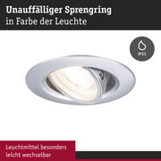 Unauffälliger Einbaustrahler in Silber mit IP23 Schutz für flexible LED Beleuchtung