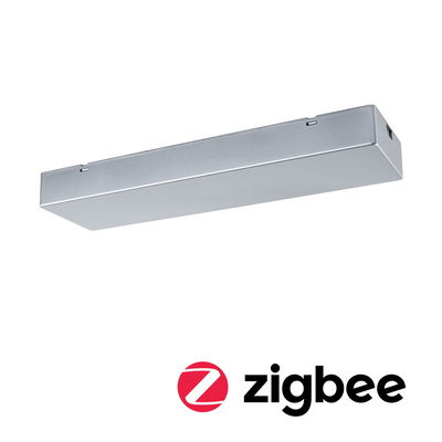 Rectangular silver aluminum housing with Zigbee logo for smart lighting control systems