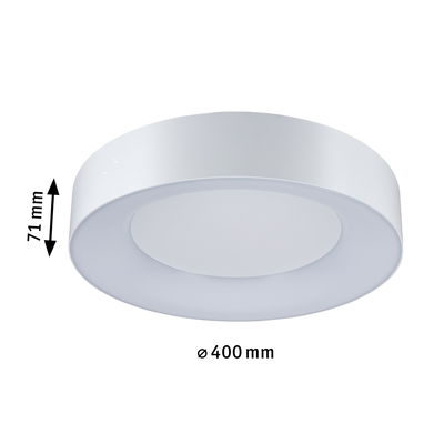 Ronde witte LED-plafondlamp van kunststof, 400 mm diameter en 71 mm hoogte, geschikt voor woonruimtes
