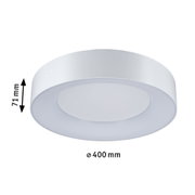 Round white LED ceiling light made of plastic, 400 mm diameter and 71 mm height