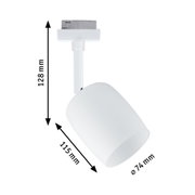 Weißer LED-Spot aus Kunststoff mit 128 mm Höhe und 74 mm Durchmesser für moderne Innenbeleuchtung