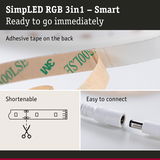 SimpLED RGB 3in1 LED strip with adhesive tape, cuttable and easy to connect for versatile lighting solutions